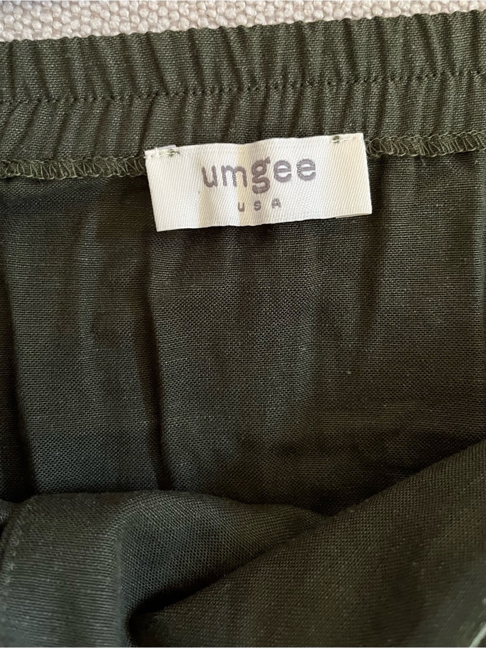 Women’s Umgee Midi Skirt Green Button Front Crossover A line New - Picture 11 of 12